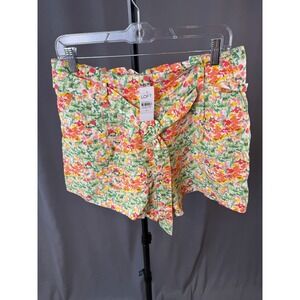 NWTs LOFT Floral Paperbag Waist Summer Floral Shorts Women's Medium 4″ Inseam